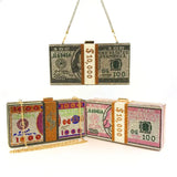 Rhinestone Money Clutch Purse - 10000 Dollars Stack Bags