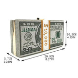 Rhinestone Money Clutch Purse - 10000 Dollars Stack Bags