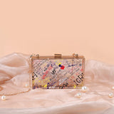 Graffiti Print Transparent Mini Shoulder Bag