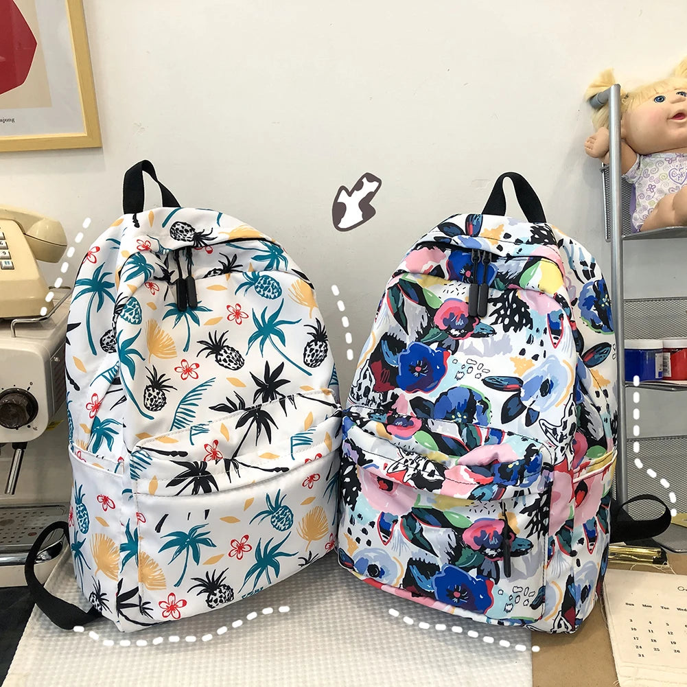 Creative Graffiti School Backpack Multi-layer Pockets Girls School Bags Backpack