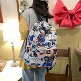 Creative Graffiti School Backpack Multi-layer Pockets Girls School Bags Backpack