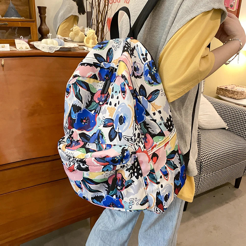 Creative Graffiti School Backpack Multi-layer Pockets Girls School Bags Backpack