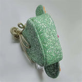 Green Cactus Plant Shoulder Bag Sequin Flower Crossbody Purse