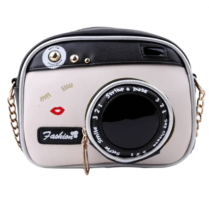 Vintage PU Leather Lady Camera Shoulder Bag