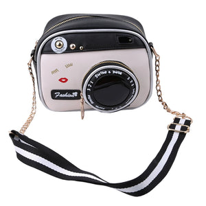 Vintage PU Leather Lady Camera Shoulder Bag