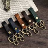 Vintage Leather Belt Keychain for Men Women Car Keyring Christmas Gift