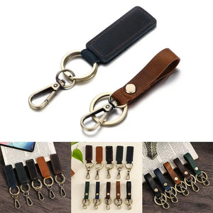 Vintage Leather Belt Keychain for Men Women Car Keyring Christmas Gift