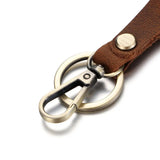 Vintage Leather Belt Keychain for Men Women Car Keyring Christmas Gift