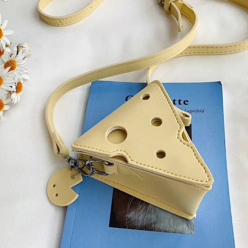 Creative Hole Cheese Shape Crossbody Bag for Women Mini Shoulder Bag