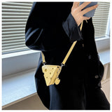 Creative Hole Cheese Shape Crossbody Bag for Women Mini Shoulder Bag