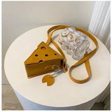 Cheese Shape Triangle Shoulder Bag for Women