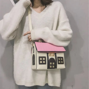 House Shape Women Handbags PU Leather Shoulder Crossbody Bags