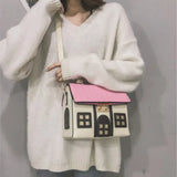 House Shape Women Handbags PU Leather Shoulder Crossbody Bags