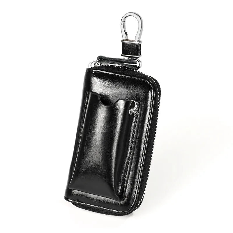 Cowhide Key Wallet Men's Holder Organizer Bag Women Smart Housekeeper Pouch