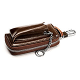 Cowhide Key Wallet Men's Holder Organizer Bag Women Smart Housekeeper Pouch