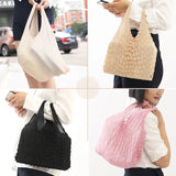 Pleated Stretch Shopping Bag Large Capacity Bubble Elastic Paddy Bag