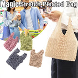 Pleated Stretch Shopping Bag Large Capacity Bubble Elastic Paddy Bag