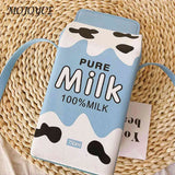 Banana Milk Box Leather Crossbody Purse Bag for Lady