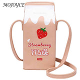 Banana Milk Box Leather Crossbody Purse Bag for Lady
