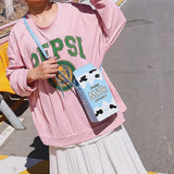 Cute Banana Milk Box Crossbody Purse Bag for Girls