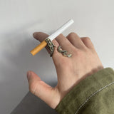Metal Dragon Ring Cigarette Clip Game Decor for Men