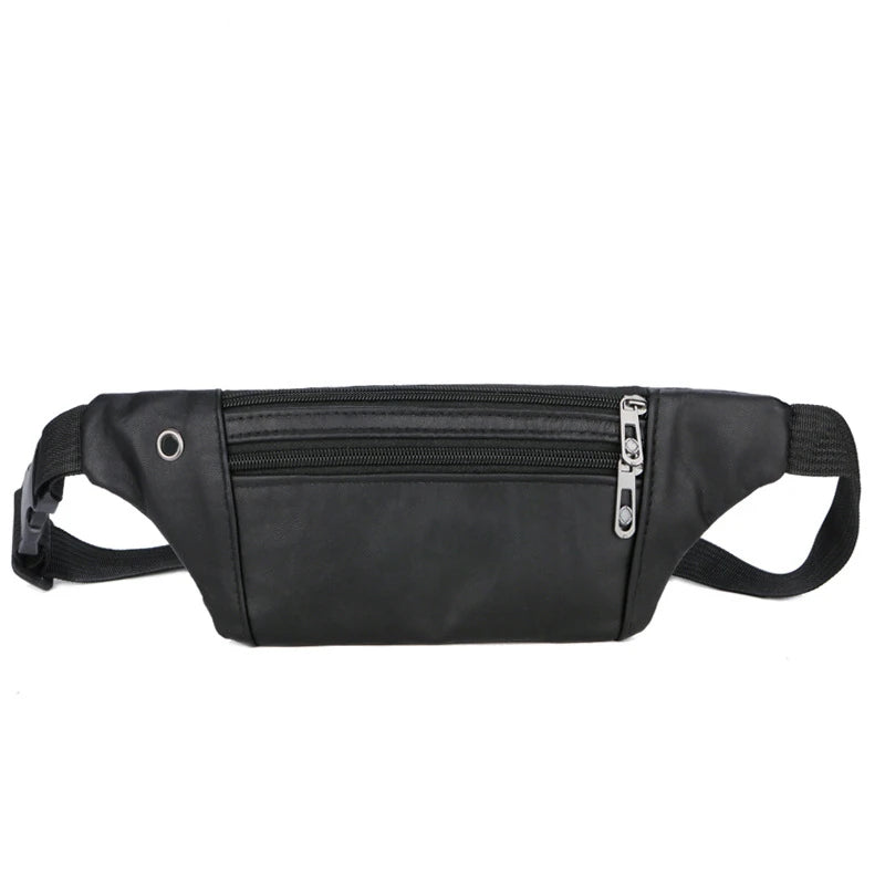 Men Leather Belt Pouch Fanny Pack Waist Clutch Bag