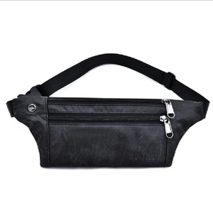 Men's Leather Belt Pouch Fanny Pack Waist Purse Bag