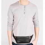 Men's Leather Belt Pouch Fanny Pack Waist Purse Bag