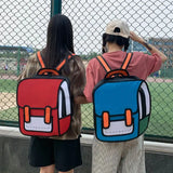 Creative Women 2D 3D Drawing Backpack School Bag for Teen Girls