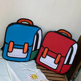 Creative Women 2D 3D Drawing Backpack School Bag for Teen Girls