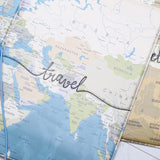 World Map Passport Cover Wallet Bag ID Address Holder PU Leather