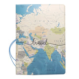 World Map Passport Cover Wallet Bag ID Address Holder PU Leather