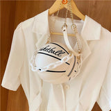 Pink Basketball Bag Crossbody Chain Handbag Wallet