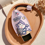 Cute Animal PU Leather Car Key Case Holder Keychain Pouch