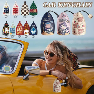 Cute Animal PU Leather Car Key Case Holder Keychain Pouch