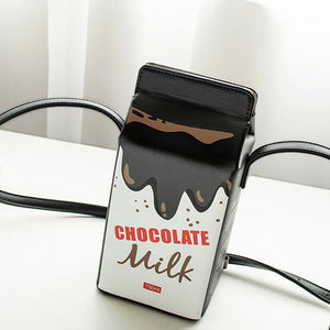 Cute Cartoon Banana Milk Box Crossbody Bag
