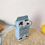 Cute Cartoon Banana Milk Box Crossbody Bag