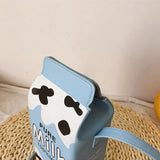Cute Cartoon Banana Milk Box Crossbody Bag