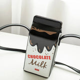 Cute Cartoon Banana Milk Box Crossbody Bag