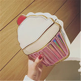 Creative Style Woman Hamburger Ice Cream PU Chains Bags