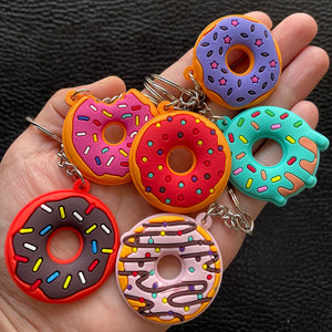 Donut Keychain Party Favors Kids Food Pendant Keyrings Ornaments