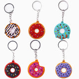 Donut Keychain Party Favors Kids Food Pendant Keyrings Ornaments
