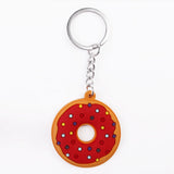 Donut Keychain Party Favors Kids Food Pendant Keyrings Ornaments