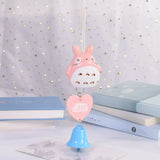 Totoro Charm Keychain Ceramic Pendant No Face Man Doll Key Ring Bag Hold