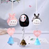 Totoro Charm Keychain Ceramic Pendant No Face Man Doll Key Ring Bag Hold