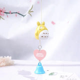 Totoro Charm Keychain Ceramic Pendant No Face Man Doll Key Ring Bag Hold