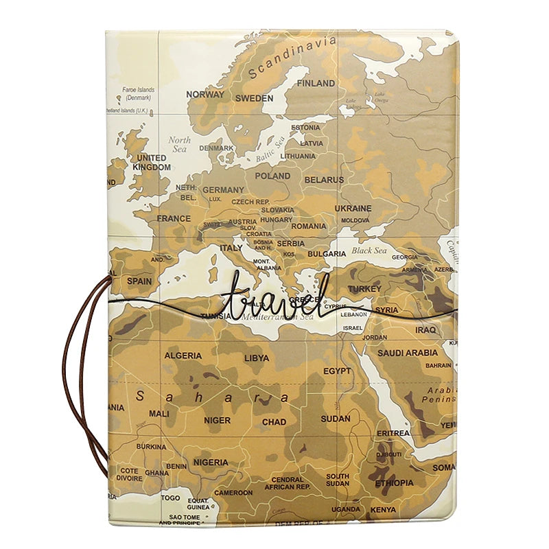 Travel Passport Cover Wallet Bag Men Women Pu Leather ID Holder