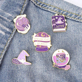 Cat Halloween Witch Pumpkin Shape Pin