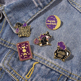 Cat Halloween Witch Pumpkin Shape Pin
