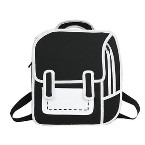 Creative Women Drawing Backpack School Bag Teenager Girls Daypack